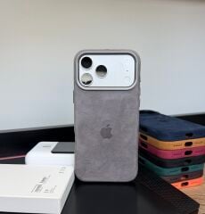 iPhone Süet MagSafe Kılıf - Titanyum Gri