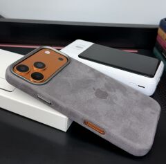 iPhone Süet MagSafe Kılıf - Titanyum Gri