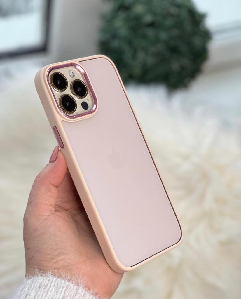 iPhone Kristal Şeffaf Kılıf - Kum Pembe