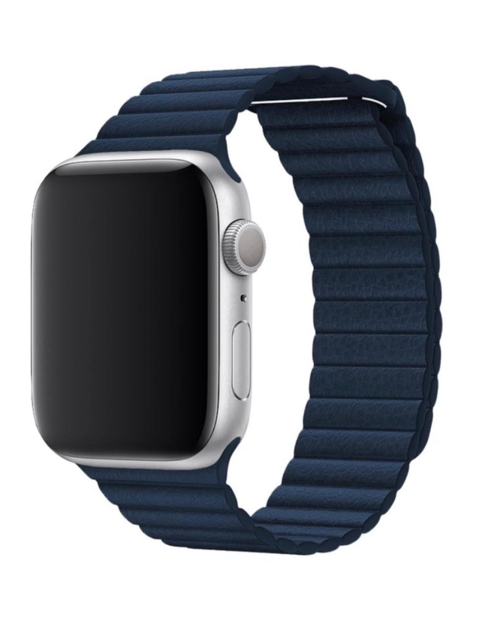 Apple Watch Deri Loop Kordon - Gece Mavi