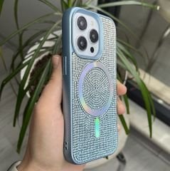 Taşlı MagSafe Özellikli Kılıf - Turkuaz