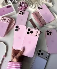 iPhone A-G Glass Case - Pembe