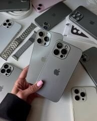 iPhone A-G Glass Case - Titanyum