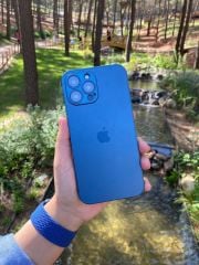 iPhone A-G Glass Case - Navy Blue