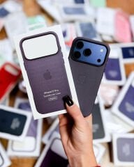 iPhone TechWoven Deri MagSafe Kılıf - Mor
