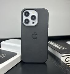 Apple MagSafe Özellikli Deri Kılıf - Siyah