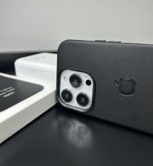 Apple MagSafe Özellikli Deri Kılıf - Siyah