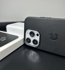 Apple MagSafe Özellikli Deri Kılıf - Siyah