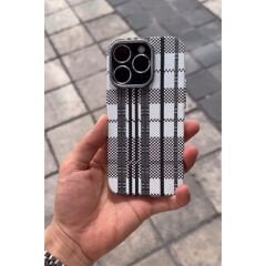 iPhone Fiber Carbon Kılıf - Black and White