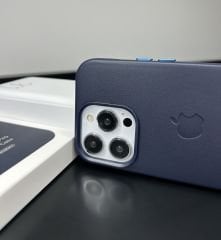 Apple MagSafe Özellikli Deri Kılıf - Gece Mavisi