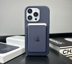 Apple MagSafe Özellikli Deri Kılıf - Gece Mavisi