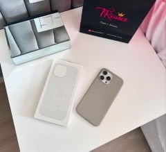 Apple MagSafe Özellikli Deri Kılıf - Titanyum