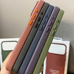 iPhone TechWoven Deri MagSafe Kılıf - Mavi