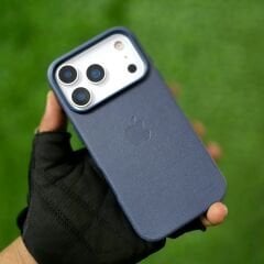 iPhone TechWoven Deri MagSafe Kılıf - Mavi