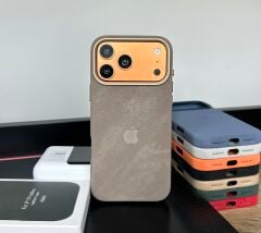 iPhone Kadife MagSafe Kılıf - Çöl Titanyum