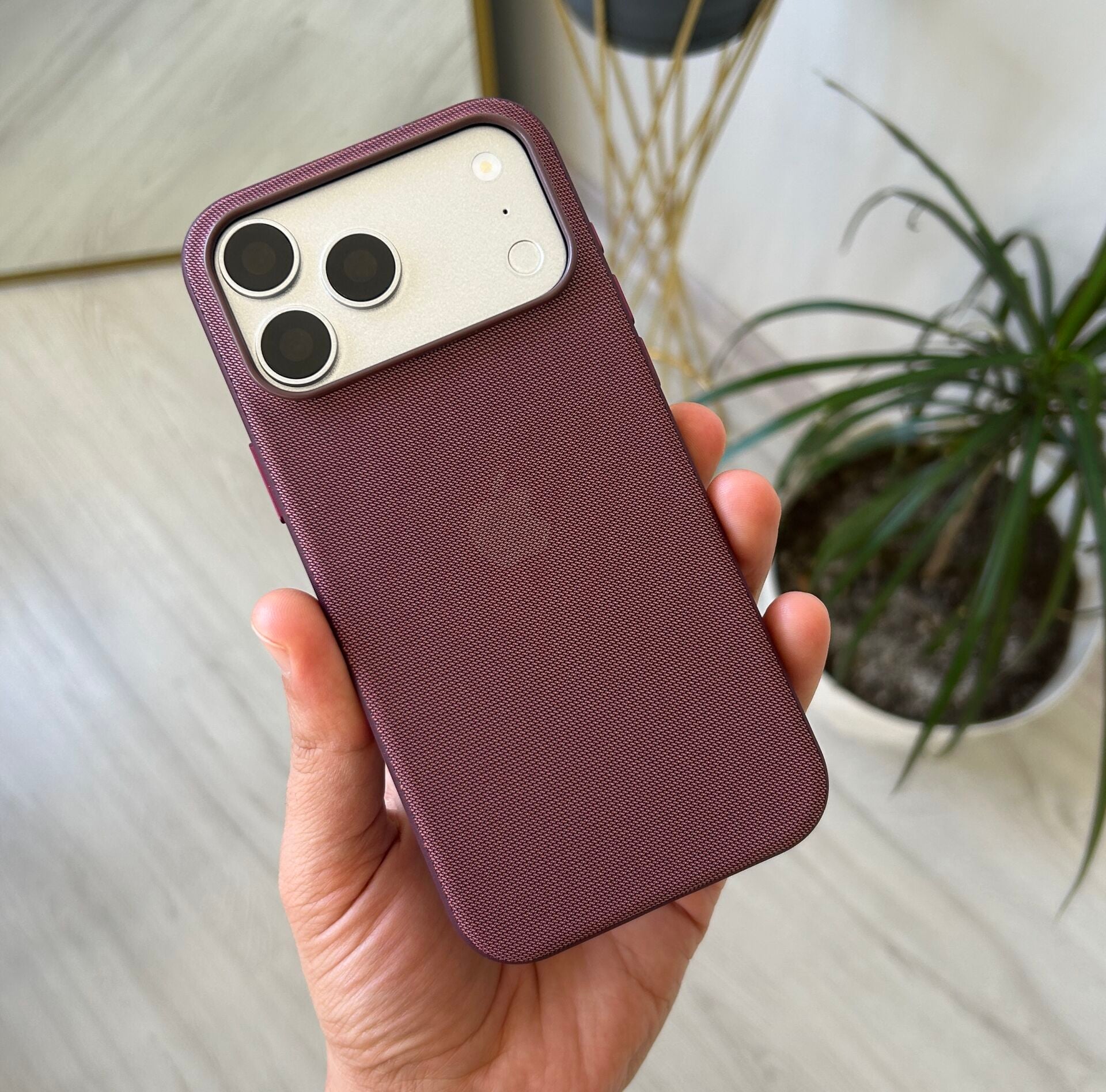iPhone TechWoven Dokuma Kılıf - Burgonya