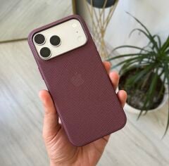 iPhone TechWoven Dokuma Kılıf - Burgonya