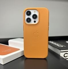 Apple MagSafe Özellikli Deri Kılıf - Kızıl Kahverengi