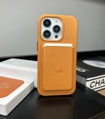 Apple MagSafe Özellikli Deri Kılıf - Kızıl Kahverengi