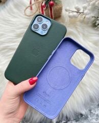 Apple MagSafe Özellikli Deri Kılıf - Kızıl Kahverengi