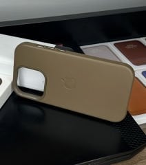 Apple MagSafe Özellikli Deri Kılıf - Vizon Grİ