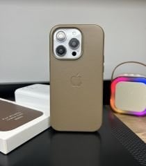 Apple MagSafe Özellikli Deri Kılıf - Çöl Titanyum