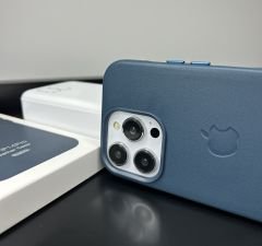 Apple MagSafe Özellikli Deri Kılıf - Baltık Mavi