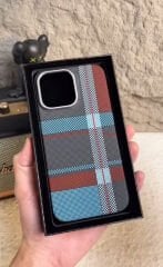 iPhone Fiber Carbon Kılıf - Vintage Mavi