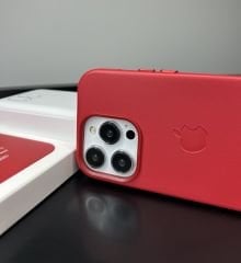 Apple MagSafe Özellikli Deri Kılıf - Kırmızı