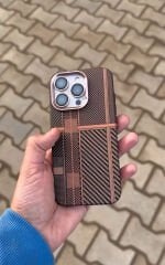 iPhone Fiber Carbon Kılıf - Bronz Karbon