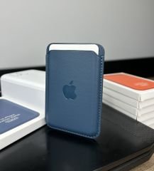 Apple MagSafe Özellikli Deri Cüzdan - Baltık Mavi