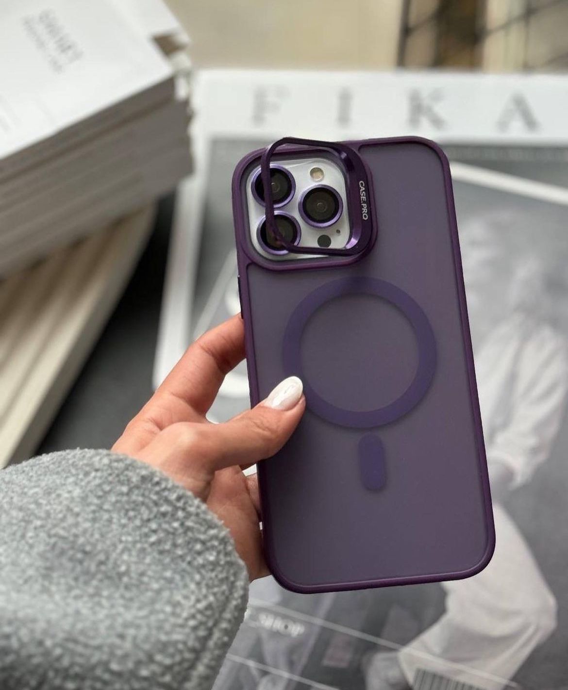 Casepro Lensli Standlı Kılıf - Derin Mor