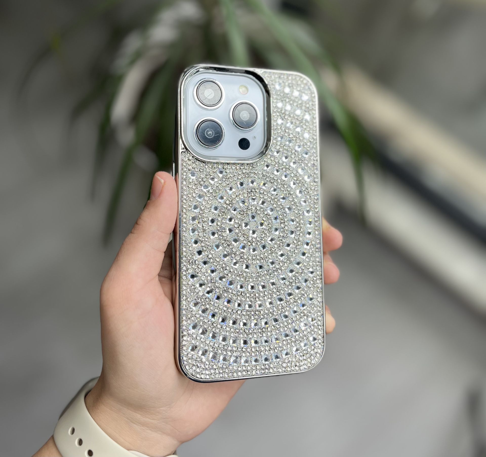 Lüx Taşlı Silicon Kılıf - Gümüş