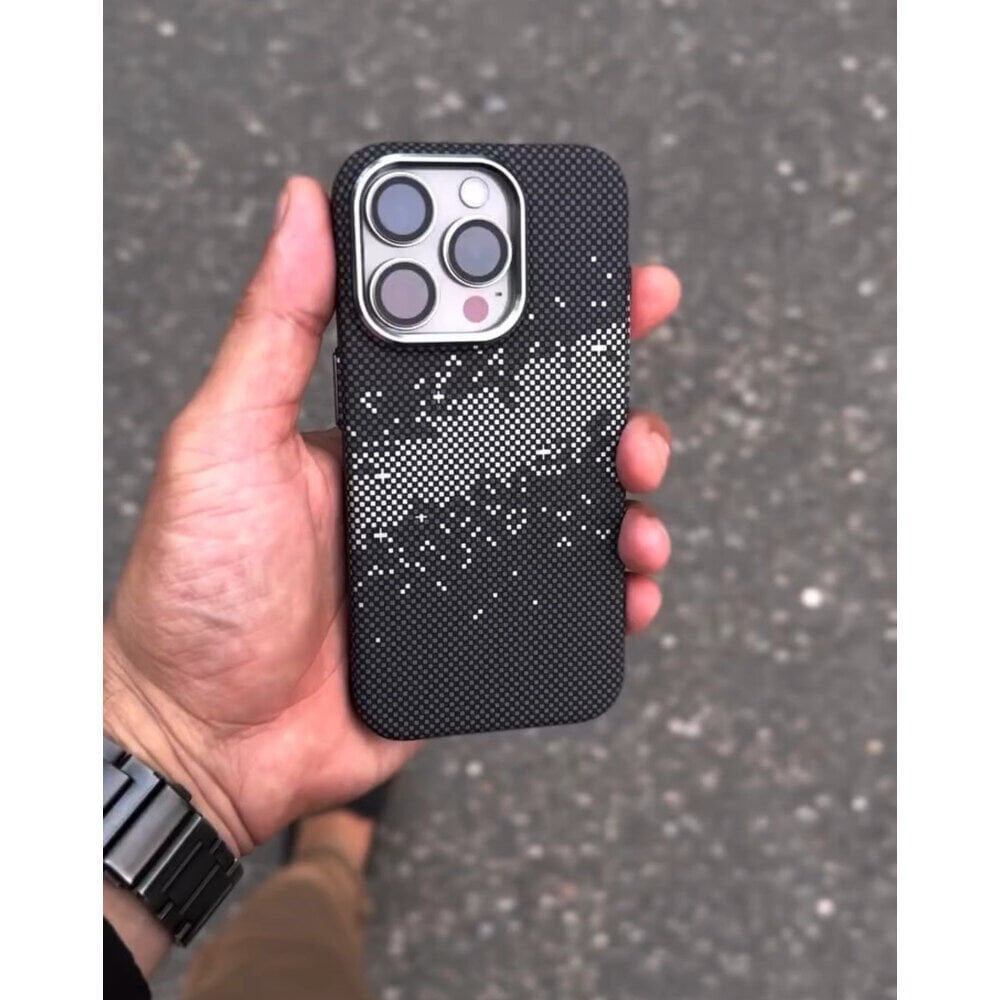 iPhone Fiber Carbon Kılıf - Black and Grey