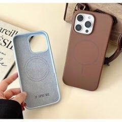 iPhone Slim MagSafe Silicon Kılıf - Brown