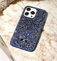 iPhone Swarovski Taşlı Kılıf - Mavi