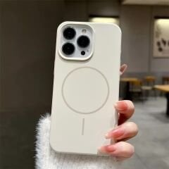 iPhone Slim MagSafe Silicon Kılıf - Bej