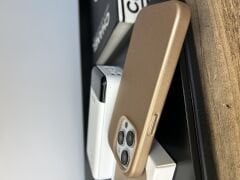 Apple MagSafe Özellikli Deri Kılıf - Gold