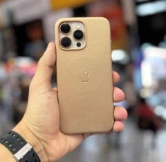 Apple MagSafe Özellikli Deri Kılıf - Gold