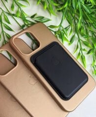 Apple MagSafe Özellikli Deri Kılıf - Gold