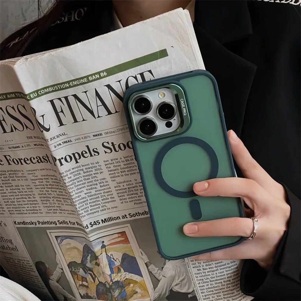 Casepro Lensli Standlı Kılıf - Yeşil