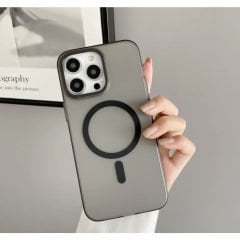 iPhone Mat Slim Şeffaf Kılıf - Graphite Black