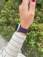 Apple Watch Silicon Kordon - Derin mor