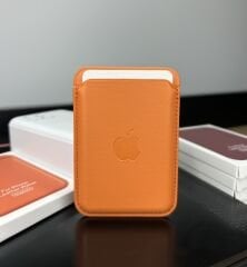Apple MagSafe Özellikli Deri Cüzdan - Turuncu