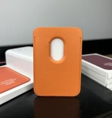 Apple MagSafe Özellikli Deri Cüzdan - Turuncu