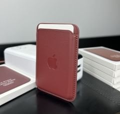 Apple MagSafe Özellikli Deri Cüzdan - Bordo