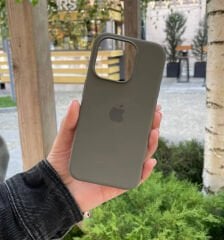 iPhone MagSafe Özellikli Silicon Kılıf - Titanyum Gri