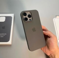 iPhone MagSafe Özellikli Silicon Kılıf - Titanyum Gri