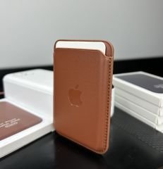 Apple MagSafe Özellikli Deri Cüzdan - Toprak Kırmızı