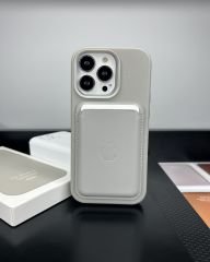 Apple MagSafe Özellikli Deri Cüzdan - Titanyum Natural